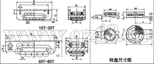 LHRF-T型載重滾輪小車尺寸 LHRF-T型載重滾輪小車尺寸
