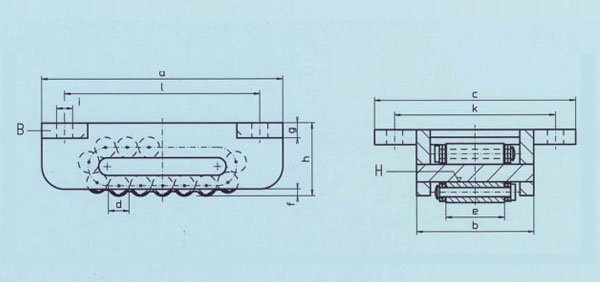 B型載重滾輪小車尺寸圖 B型載重滾輪小車尺寸圖