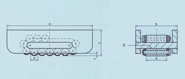 C型載重滾輪小車尺寸圖 C型載重滾輪小車尺寸圖